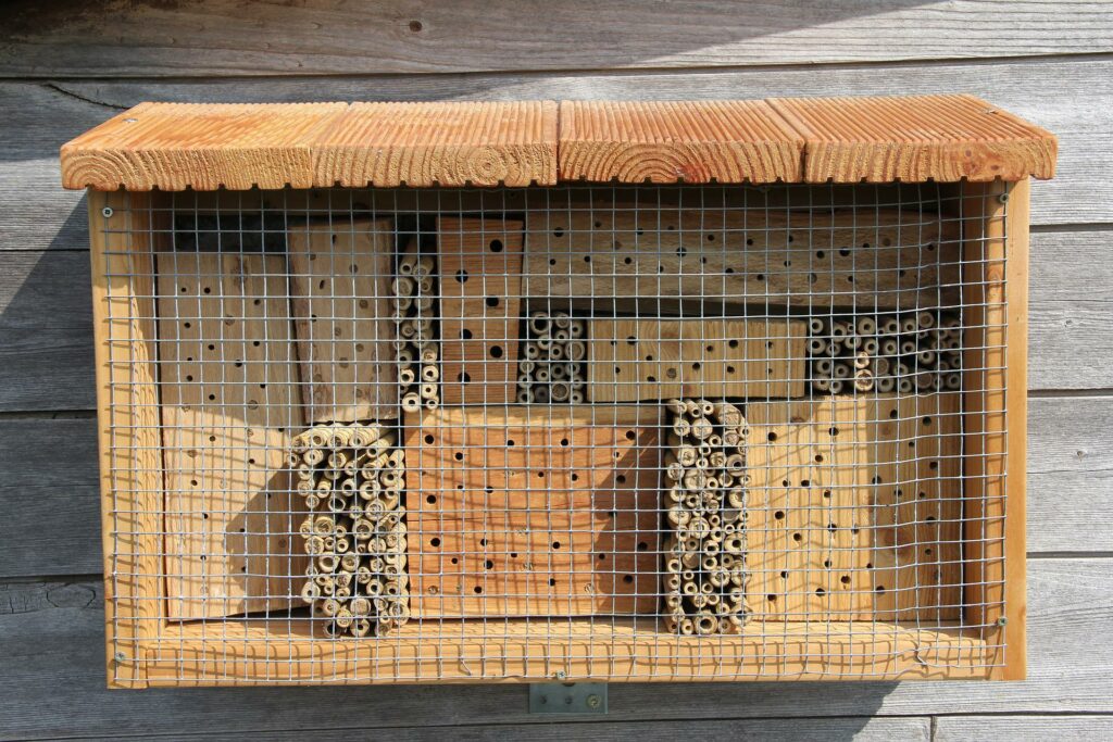 Aider les abeilles sauvages: hôtels à insectes